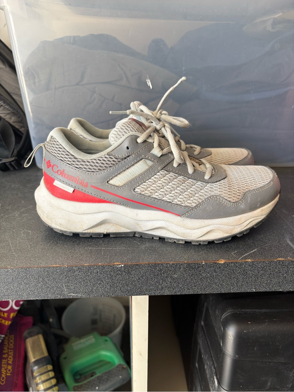Columbia Gray and Red Men's Trail Running Shoe